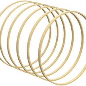 Worown 12 Inch Wooden Bamboo Floral Hoops - 6 Pack DIY Wedding Decor, Crafting Dream Catchers & Macrame Wall Hangings