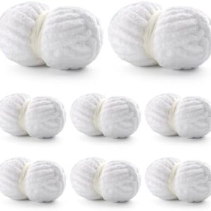 Chunky Yarn for Hand Knitting - Soft 100% Polyester Blanket Yarn - 8 Pack, 28 Yards Each, 0.78in Diameter (Pure White)